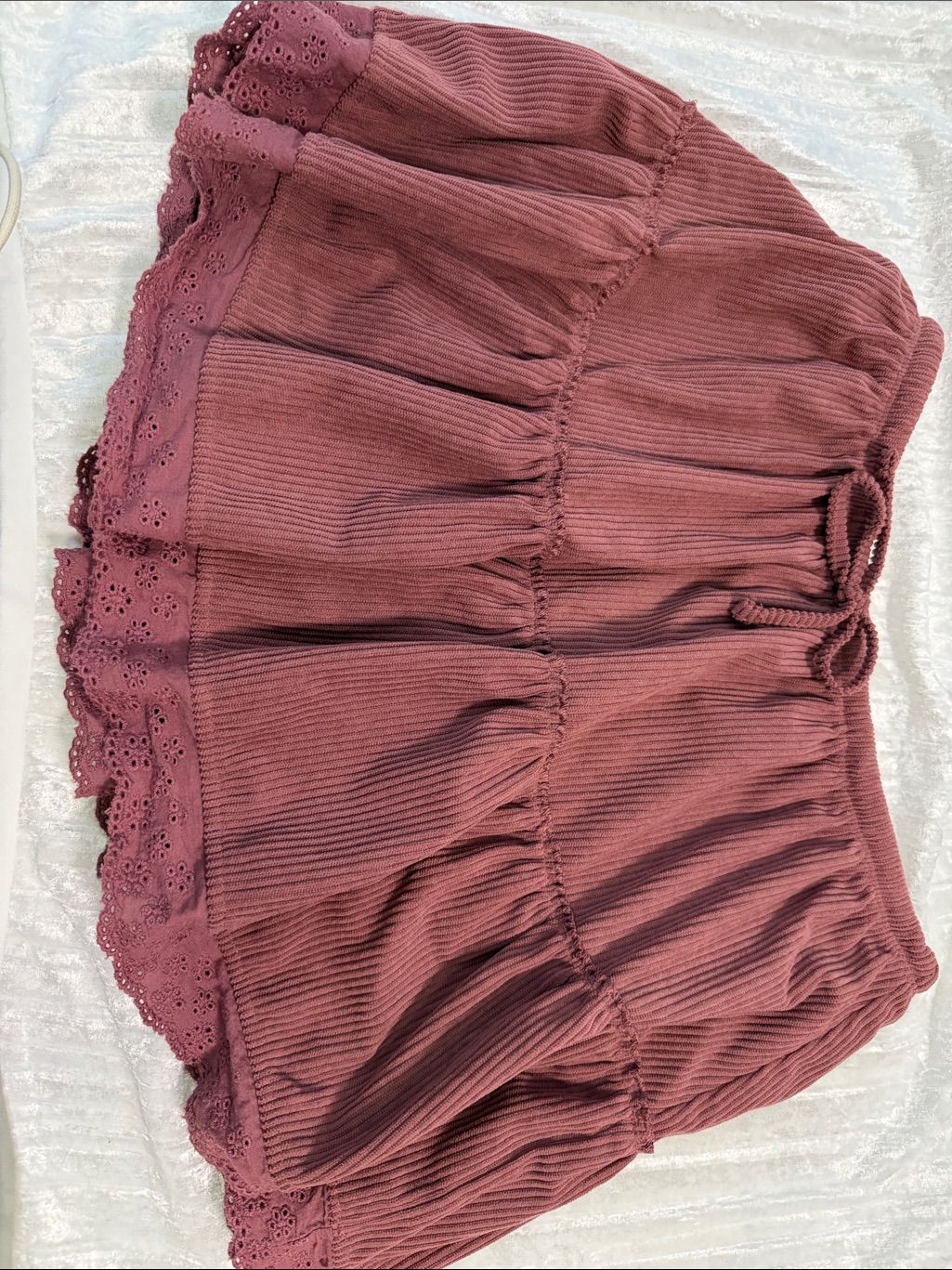 No Boundaries Ribbed Drawstring Shorts In Dusty Rose Size 2